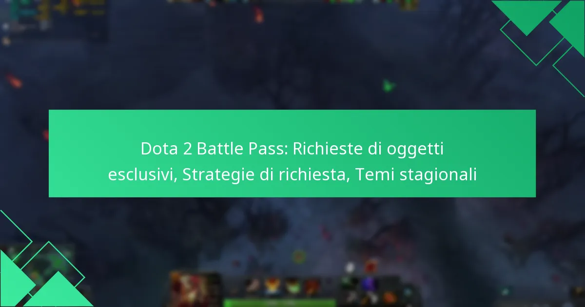 Dota 2 Battle Pass: Richieste di oggetti esclusivi, Strategie di richiesta, Temi stagionali